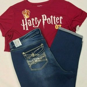 Hydraulic Womens Nolita Mid Rise Curvy Crop Dark W